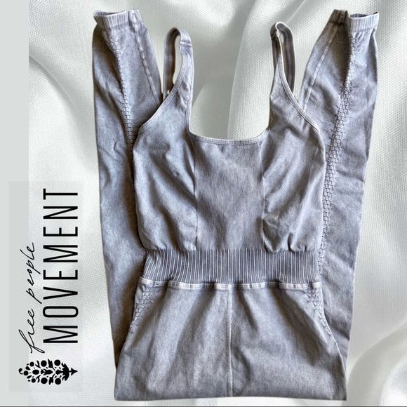 Free People Pants - New! Free People Movement Good Karma Onesie in Ice Grey